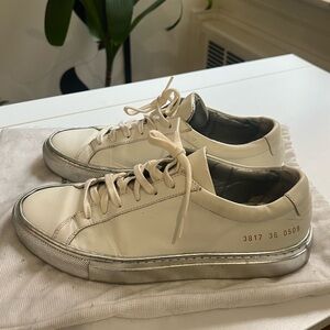 Common Projects Achilles metallic-trimmed leather sneaker